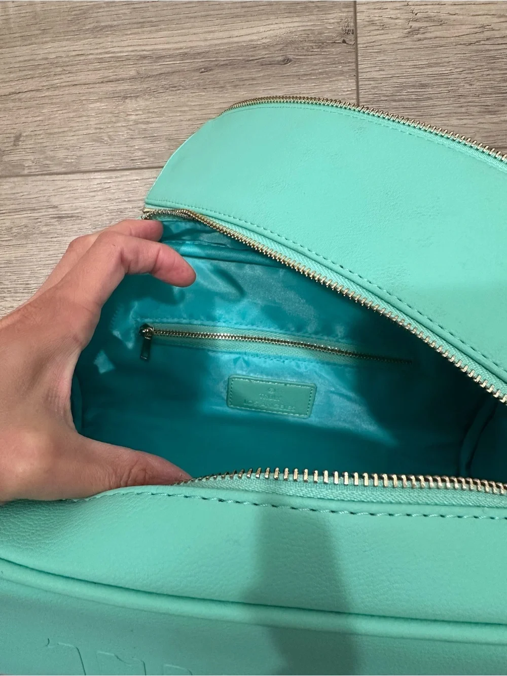 TRULY Signature vanity case mint Seafoam Double-Zip Cosmetic Case magnetic large